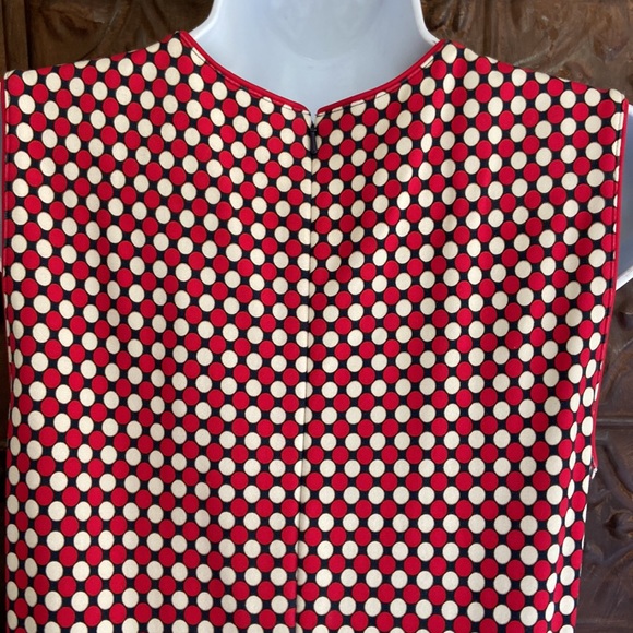 Lands End polka dot red/navy sleeveless dress—size 10 - Picture 4 of 7